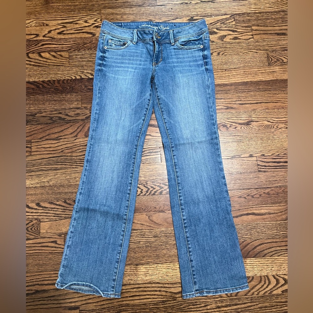 American Eagle Outfitters Blue Flare Wide Leg Denim Stretch Slim Boot